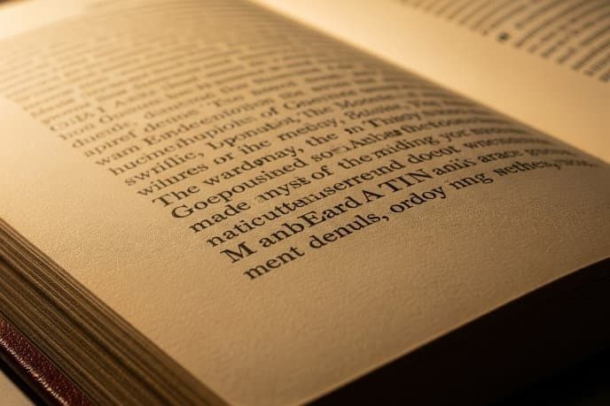 Close-up van gedrukte tekst op de pagina van een open boek